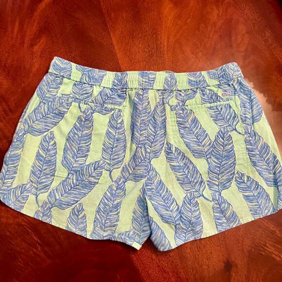 NWOT Women's Vineyard Vines Palm Leaf Print Linen Blend Pull On Shorts Sz SMALL - Picture 2 of 4
